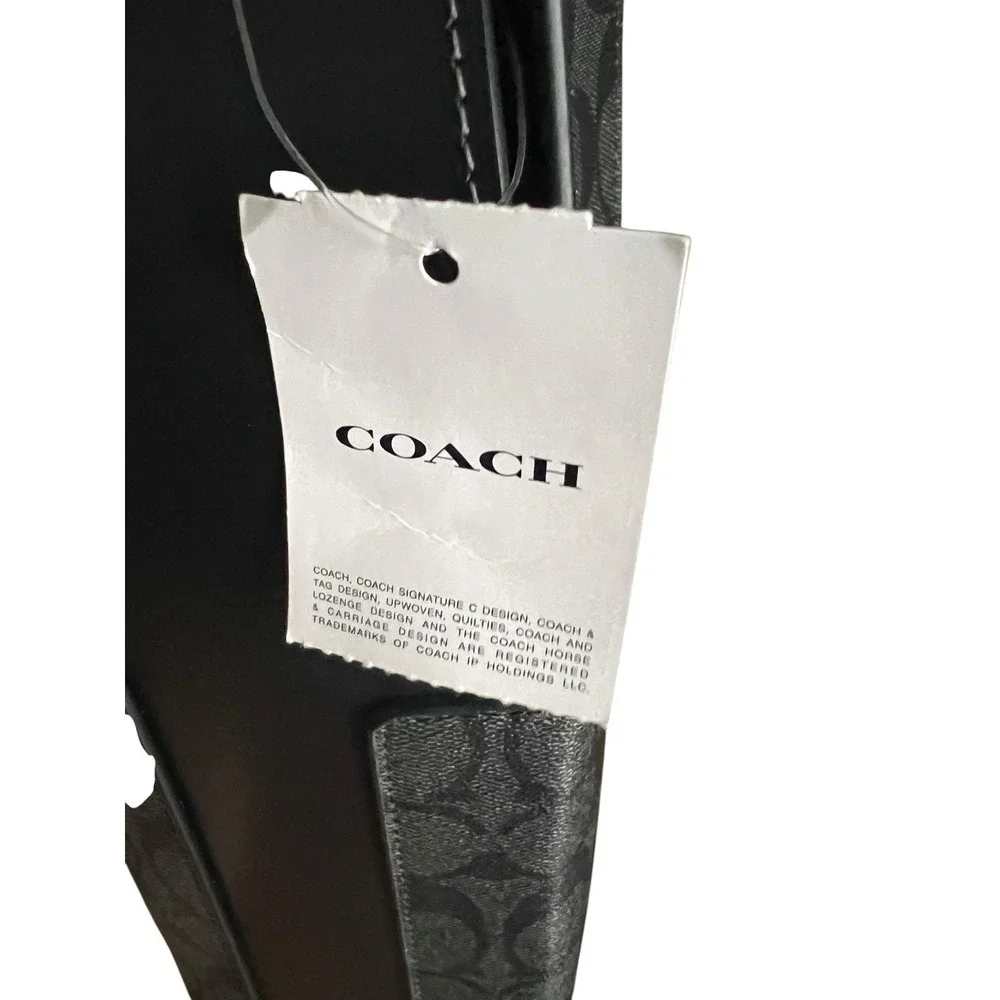 COACH New Wine Tote Bag Carrier, Signature Charcoal Black, CK030 Retails $150